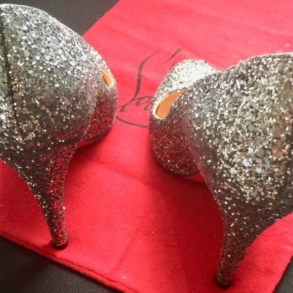 Christian Louboutin Ron Ron 100 Glitter Pumps - Picture 4 of 7